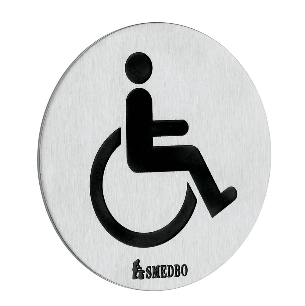 Smedbo Restroom Sign Handicapped Brushed