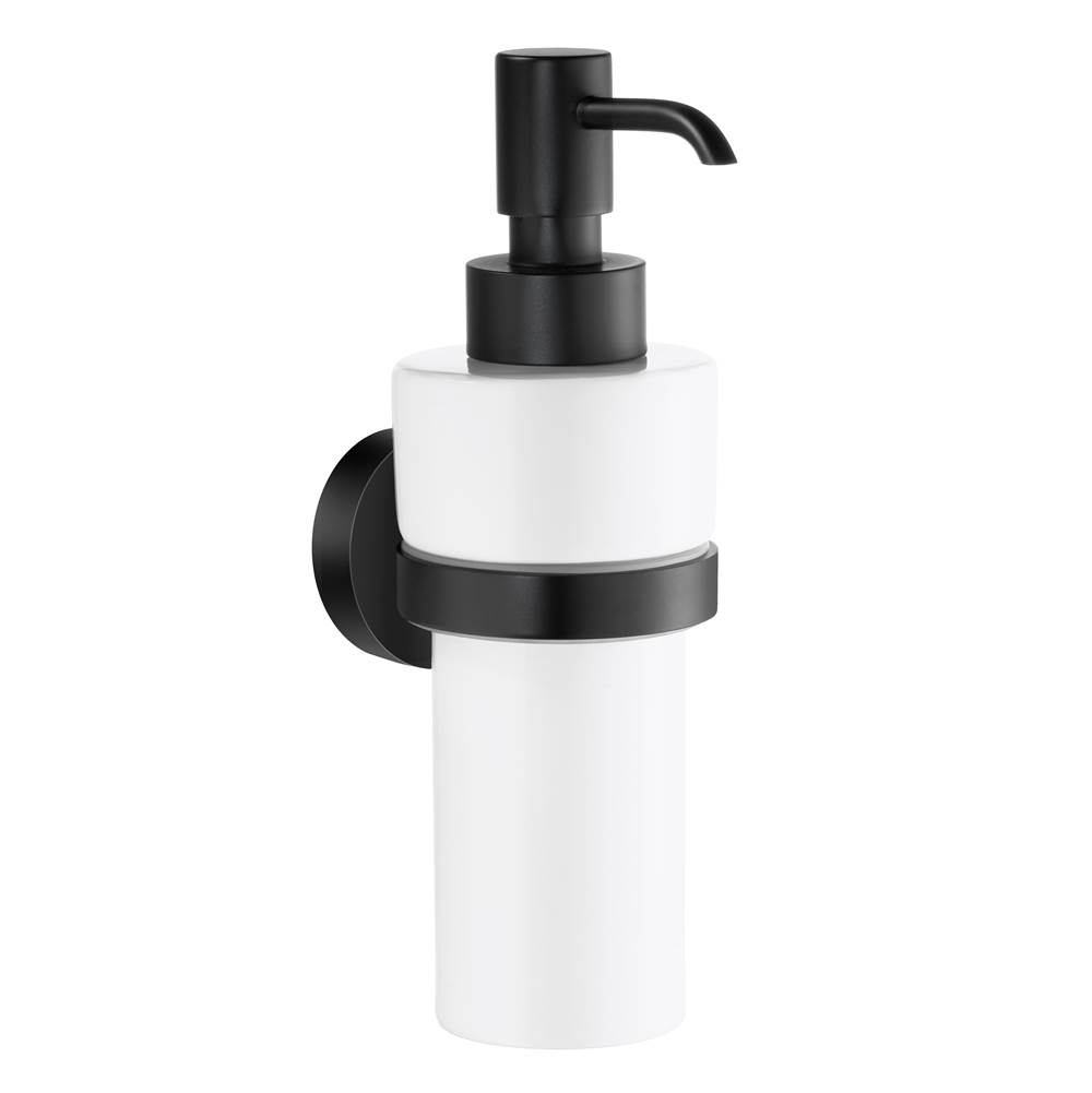 Smedbo Home Holder With Porcelain Soap Dispenser Black