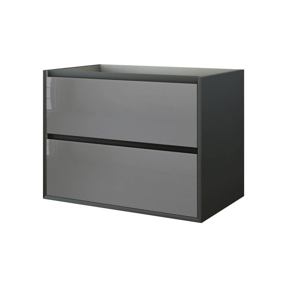 Sapphire Bath 29.1'' Glass Collection Base Cabinet Anthracite / Glass W/ (2 Drawers)