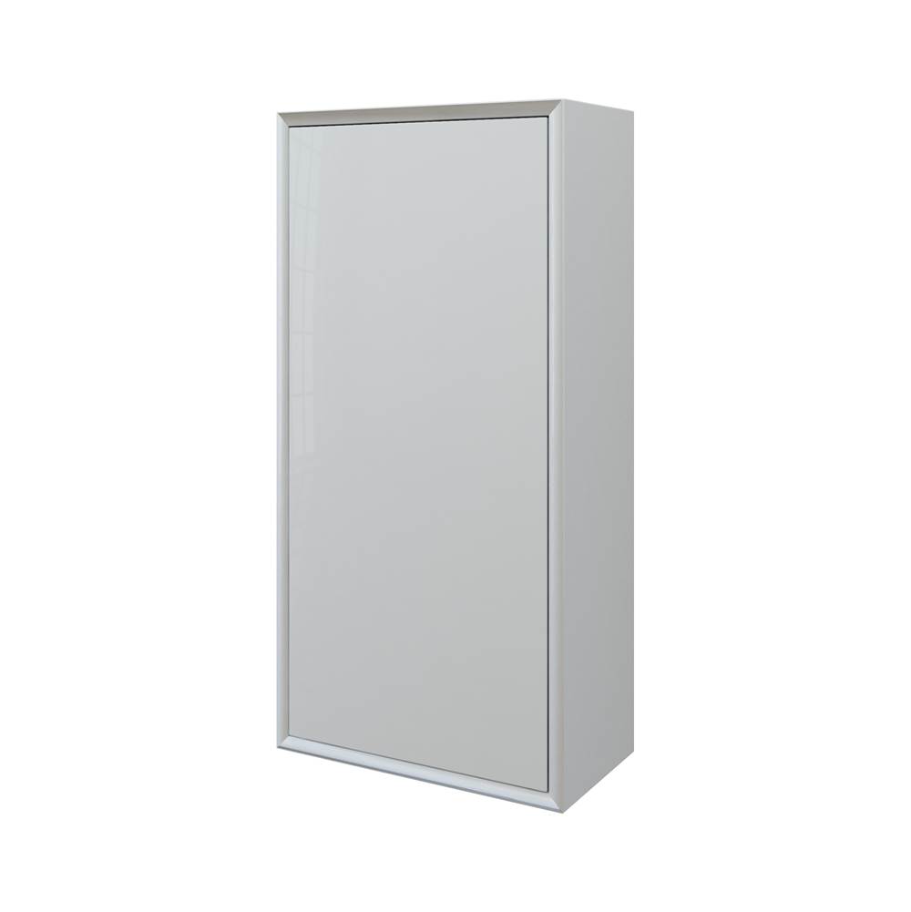 Sapphire Bath 13.8''W x 27.5''H Glass Collection Linen Cabinet White Glossy