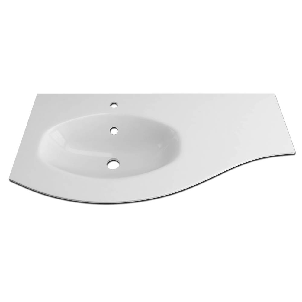 Sapphire Bath 40.9'' Integrated Right Side Resin Sink White