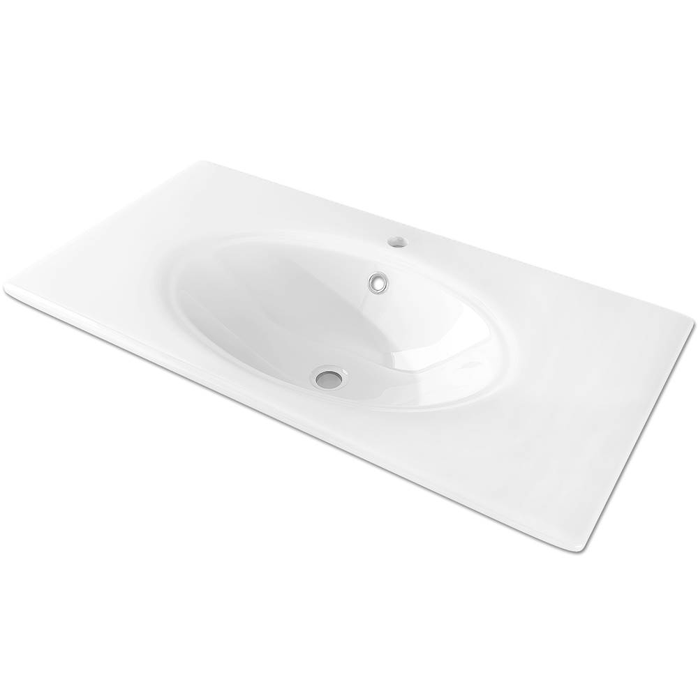 Sapphire Bath 35.8'' Integrated Ceramic Sink White