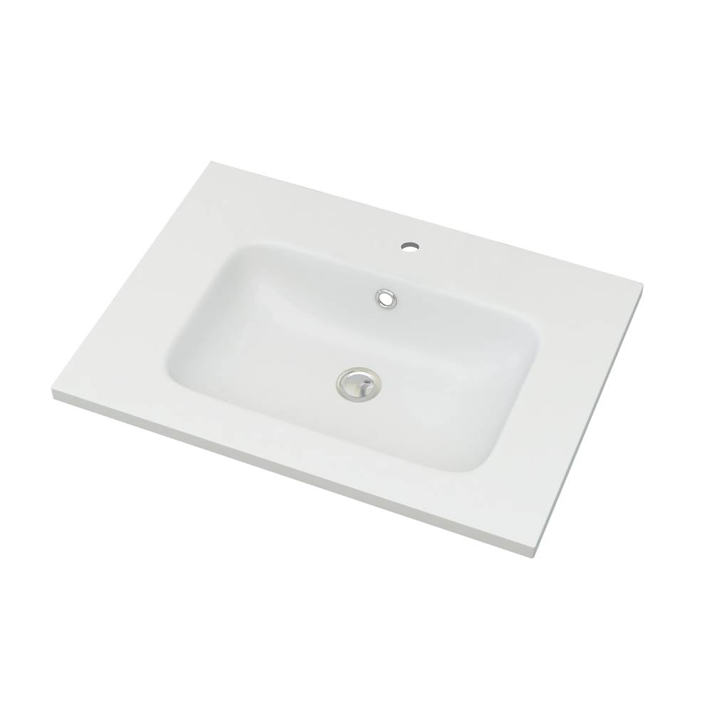 Sapphire Bath 24'' Resin Integrated White Sink