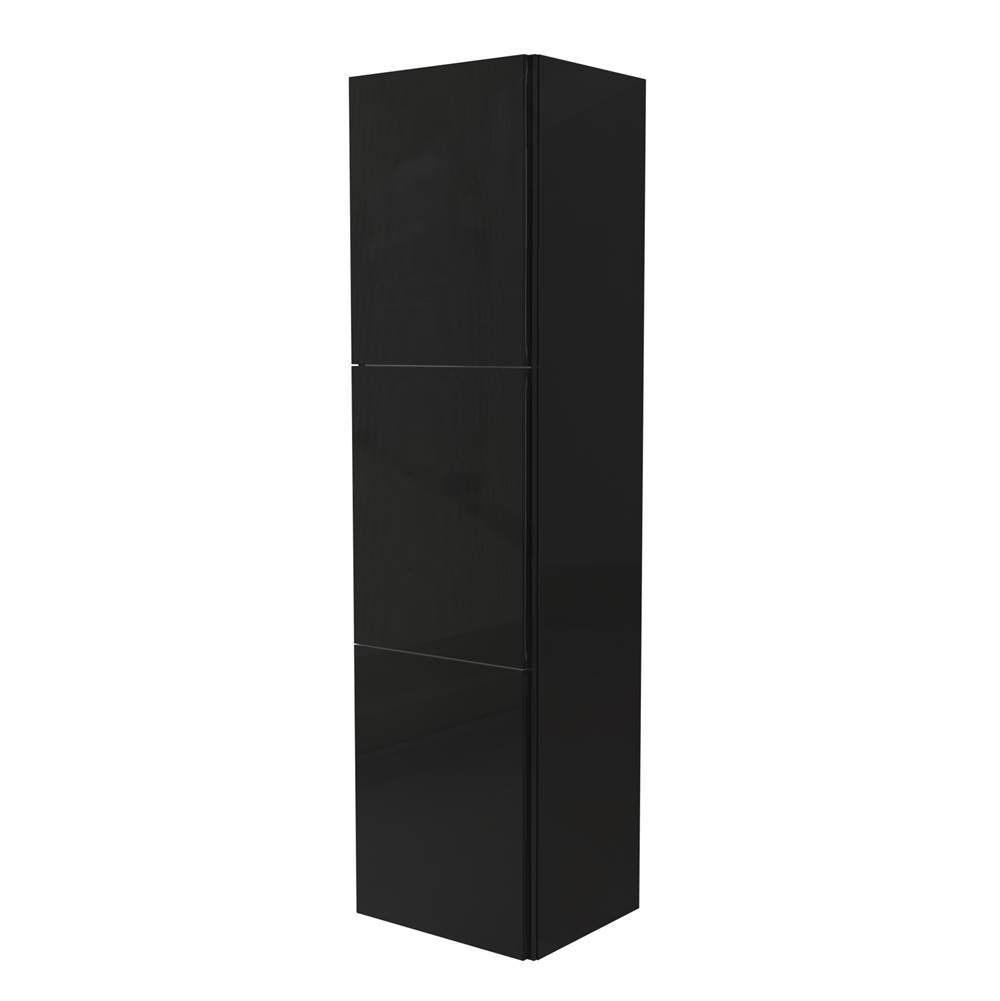 Sapphire Bath 17.7''W x 66.9''H General Collection Black Glossy Linen Cabinet W/ 3 Doors