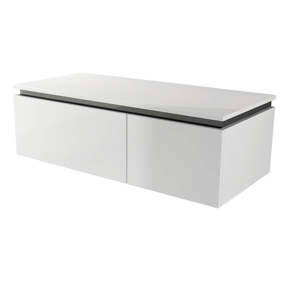 Sapphire Bath 39.4'' Avril Collection White Glossy Side Cabinet W/ 2 Drawers