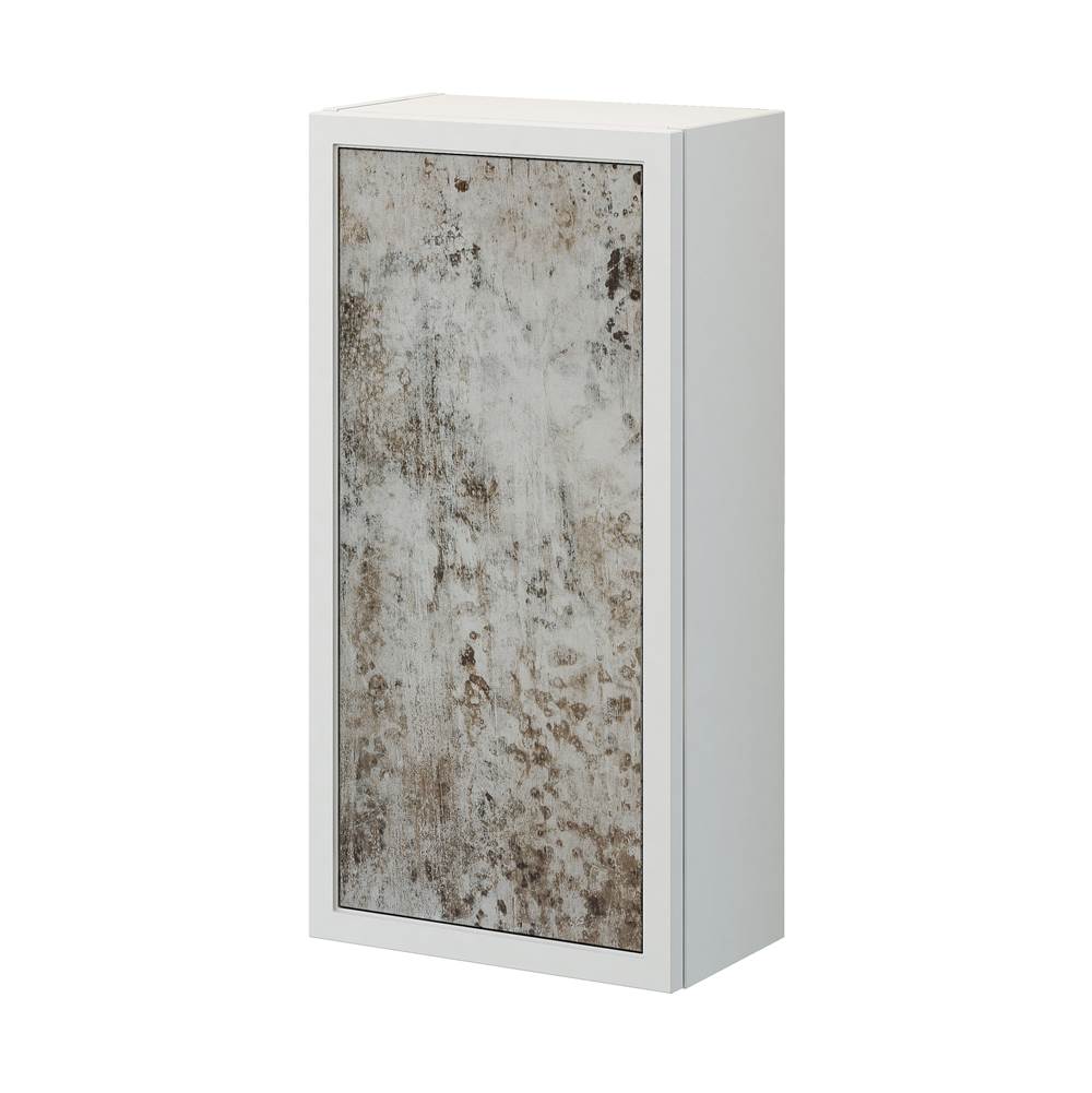 Sapphire Bath 13.8'' Retro Matte White Hanging Cabinet w/ Gotham City Glass Door