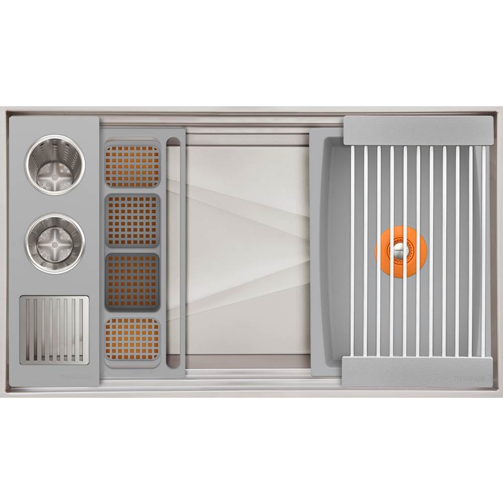 The Galley Ideal ThinTop™ WashStation™ 3S with Four Tool Wash Kit in Exclusive Gray Resin / ResinPlus