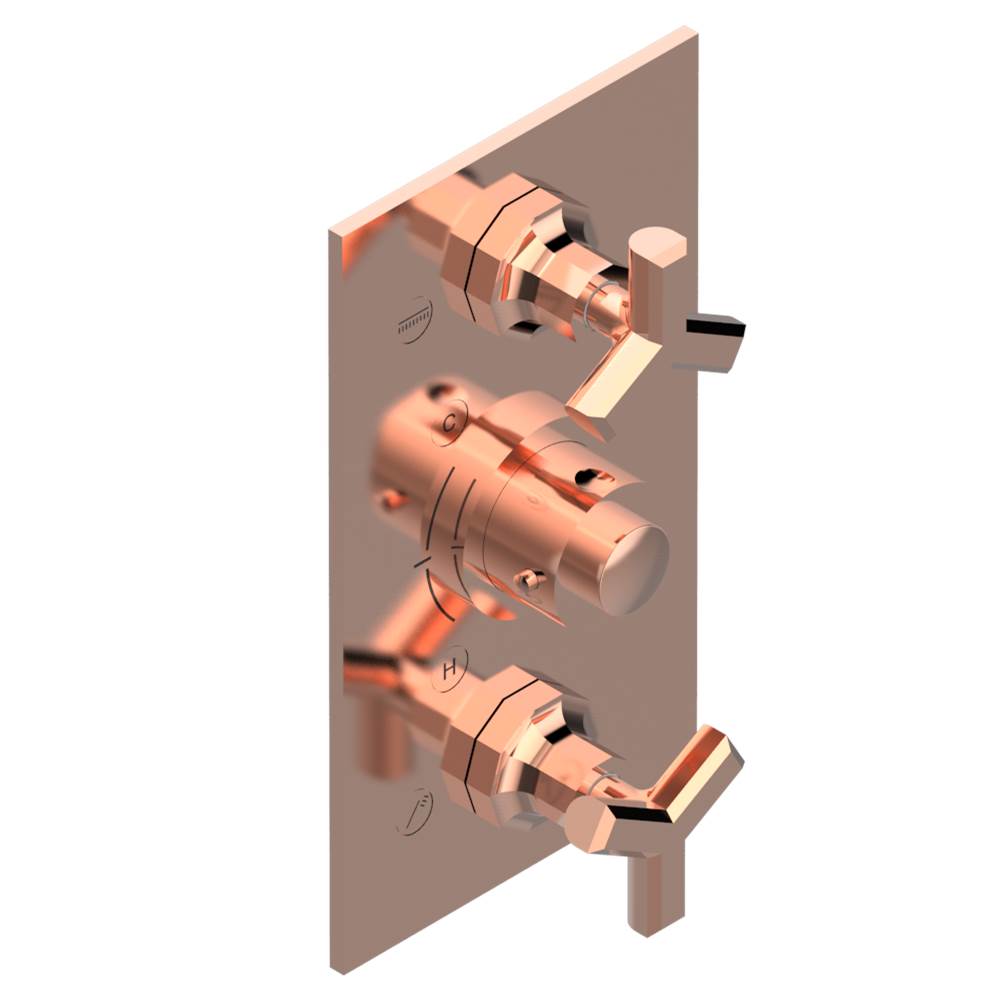 THG Trim for THG thermostatic valve 2 volume controls, rough part supplied with fixing box ref. 5 400AE/US