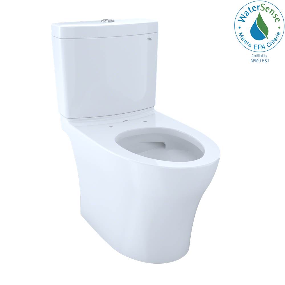 TOTO Aquia IV Two-Piece Elongated Dual Flush 1.28 and 0.8 GPF Skirted Toilet with CEFIONTECT, Cotton White