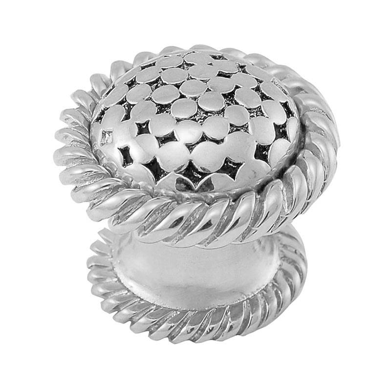 Vicenza Designs Tiziano, Knob, Large, Lines, Polished Silver