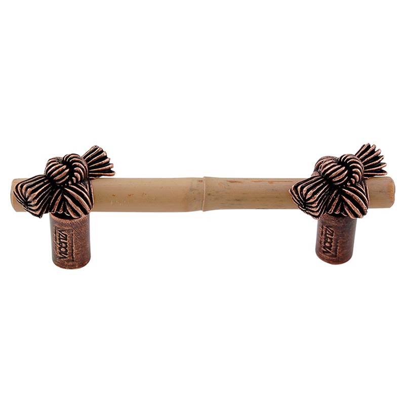 Vicenza Designs Palmaria, Pull, Bamboo Knot, 3 Inch, Antique Copper