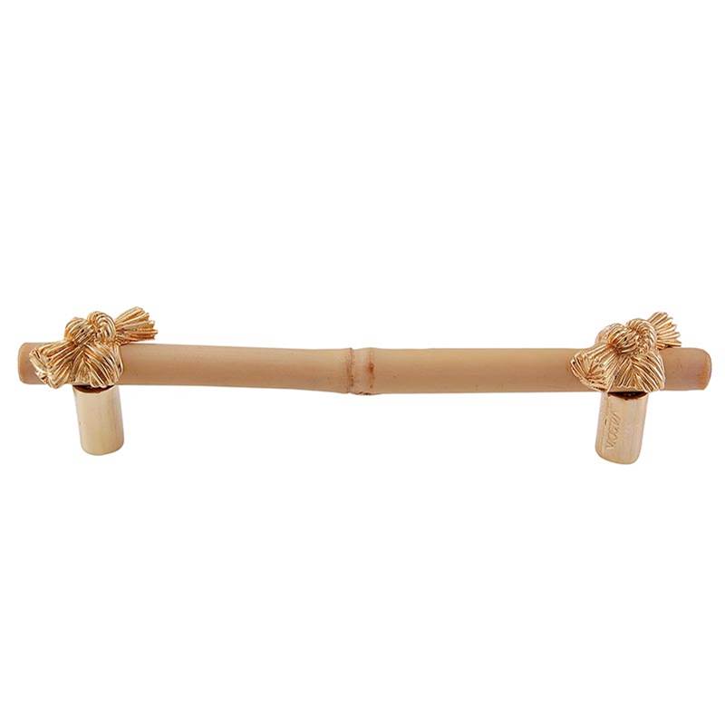 Vicenza Designs Palmaria, Pull, Bamboo Knot, 5 Inch, Polished Gold