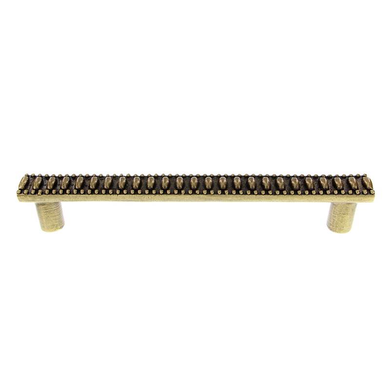 Vicenza Designs Sanzio, Pull, Appliance, Lines and Beads, 9 Inch, Antique Brass