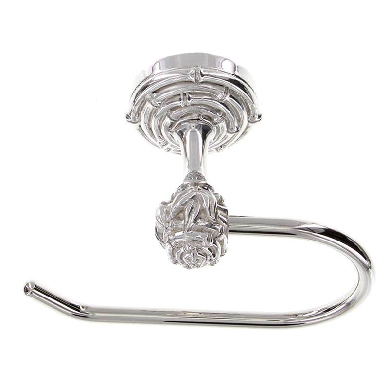 Vicenza Designs Palmaria, Toilet Paper Holder, Bamboo, French, Polished Silver