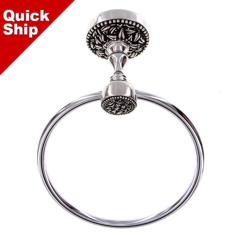 Vicenza Designs San Michele, Towel Ring, Antique Silver