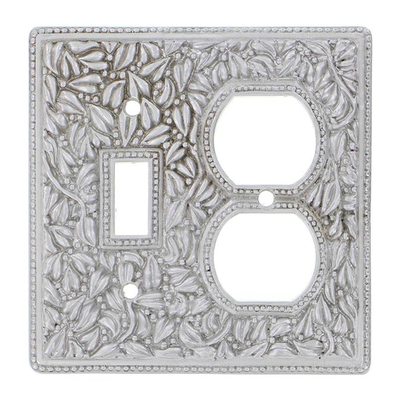 Vicenza Designs San Michele, Wall Plate, Outlet/Toggle, Satin Nickel