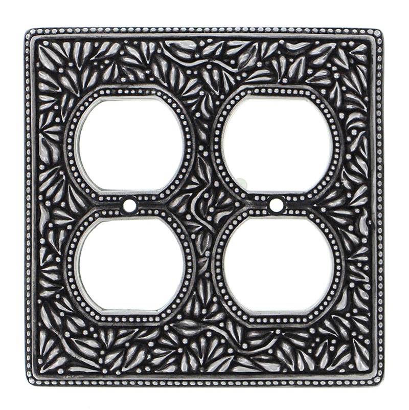 Vicenza Designs San Michele, Wall Plate, Double Outlet, Antique Nickel