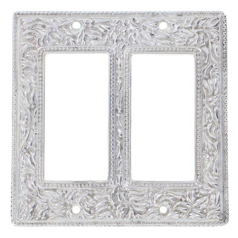 Vicenza Designs San Michele, Wall Plate, Double Dimmer, Polished Silver