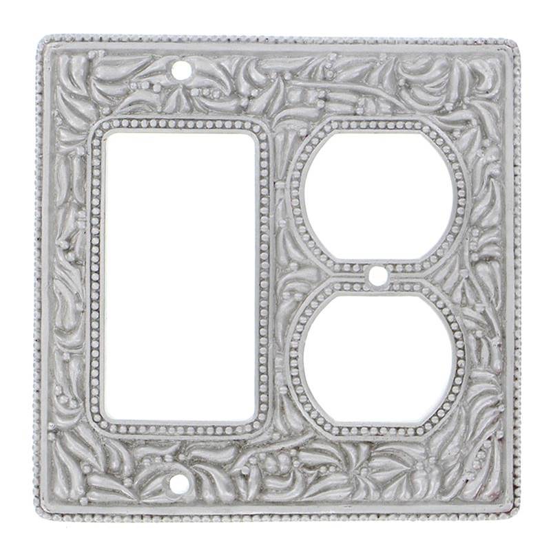 Vicenza Designs San Michele, Wall Plate, Dimmer/Outlet, Satin Nickel