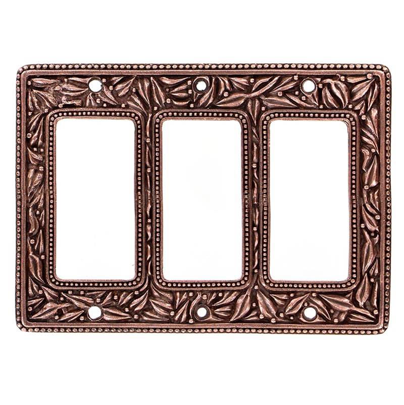 Vicenza Designs San Michele, Wall Plate, Triple Dimmer, Antique Copper