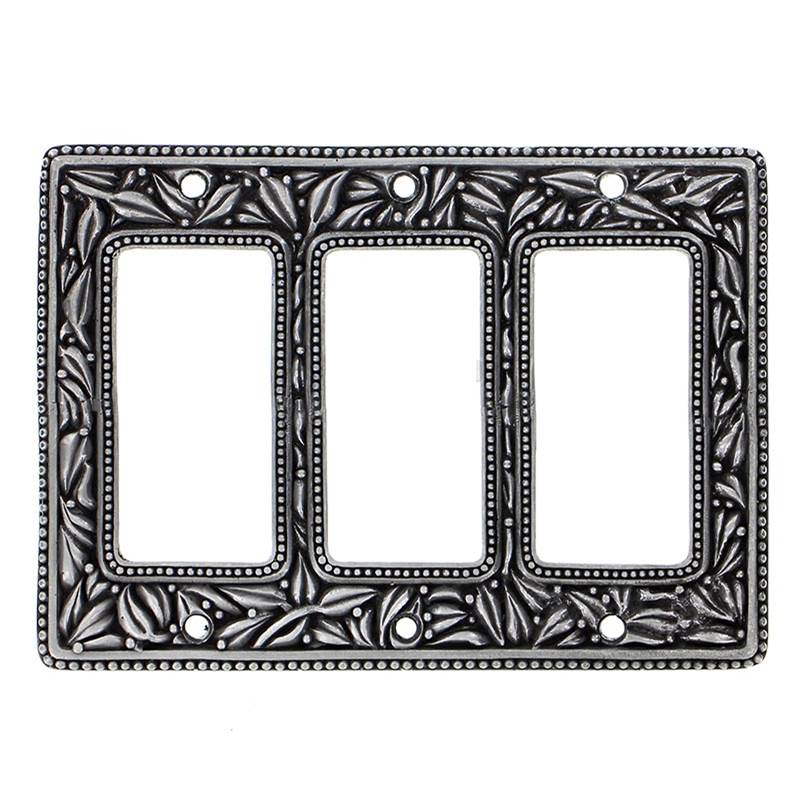 Vicenza Designs San Michele, Wall Plate, Triple Dimmer, Vintage Pewter