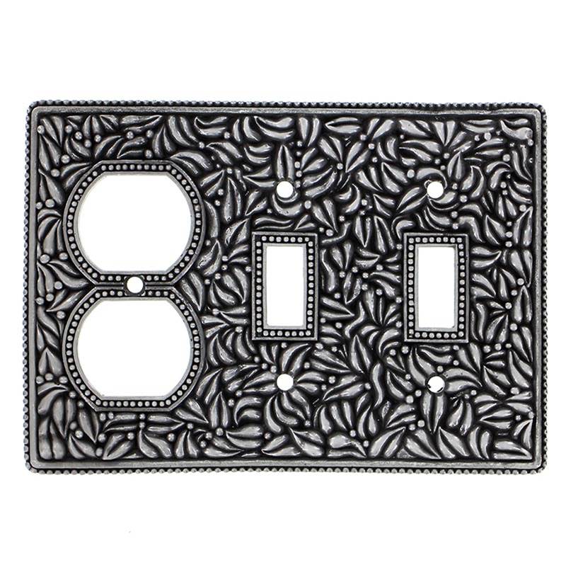 Vicenza Designs San Michele, Wall Plate, Double Toggle/Outlet Vintage Pewter