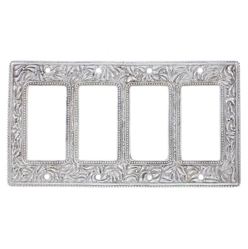 Vicenza Designs San Michele, Wall Plate, Quad Dimmer, Polished Silver