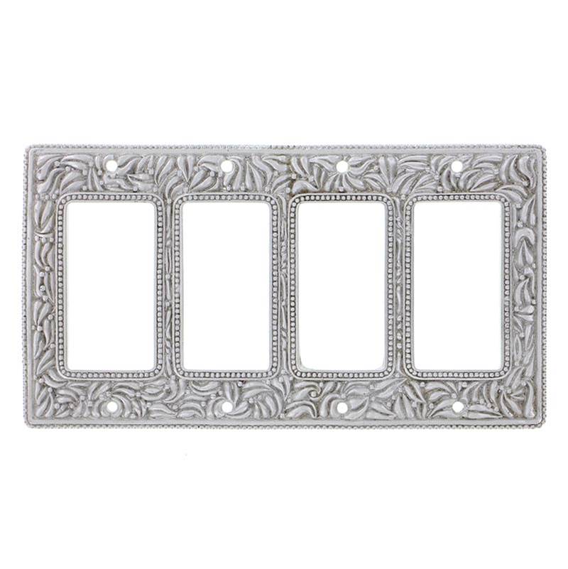 Vicenza Designs San Michele, Wall Plate, Quad Dimmer, Satin Nickel