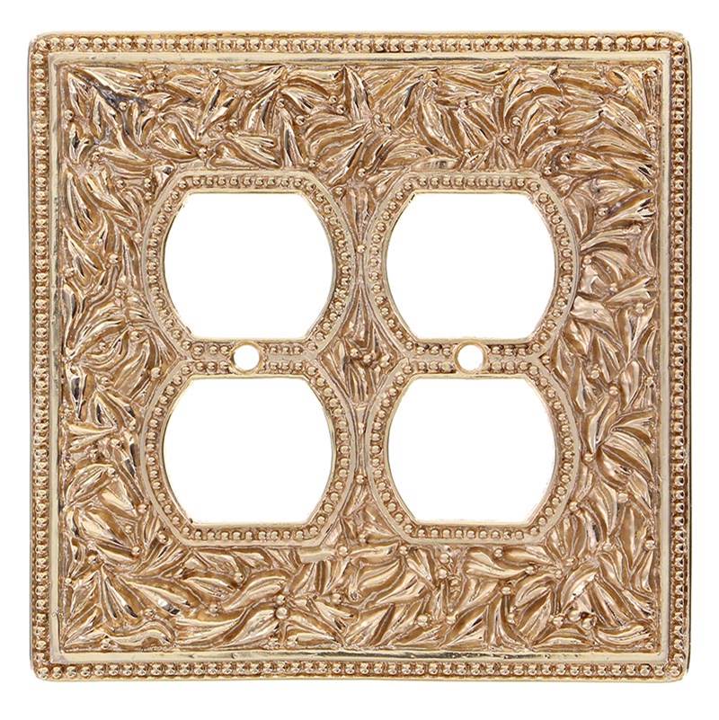 Vicenza Designs San Michele, Wall Plate, Jumbo, Double Outlet, Polished Gold