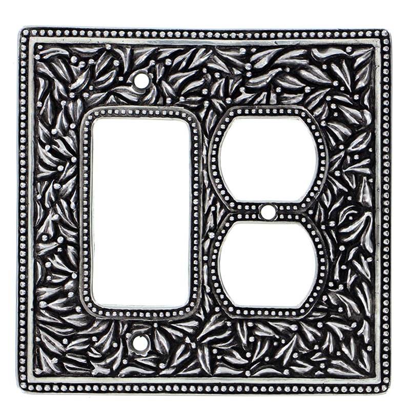 Vicenza Designs San Michele, Wall Plate, Jumbo, Dimmer/Outlet, Antique Silver