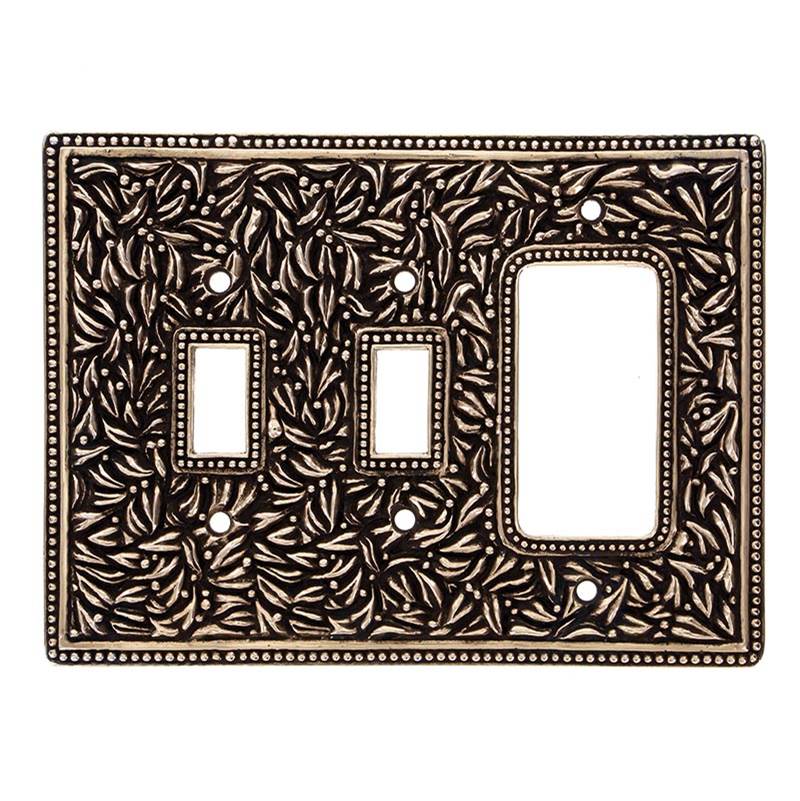 Vicenza Designs San Michele, Wall Plate, Jumbo, Double Toggle/Dimmer, Antique Gold