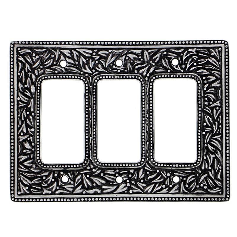 Vicenza Designs San Michele, Wall Plate, Jumbo, Triple Dimmer, Antique Nickel