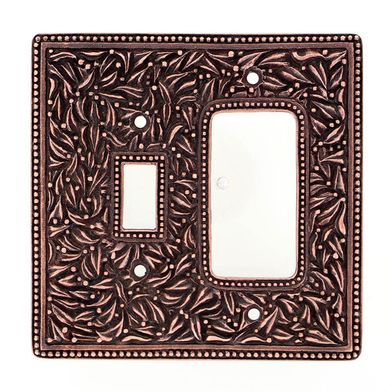 Vicenza Designs San Michele, Wall Plate, Jumbo, Toggle/Dimmer, Antique Copper
