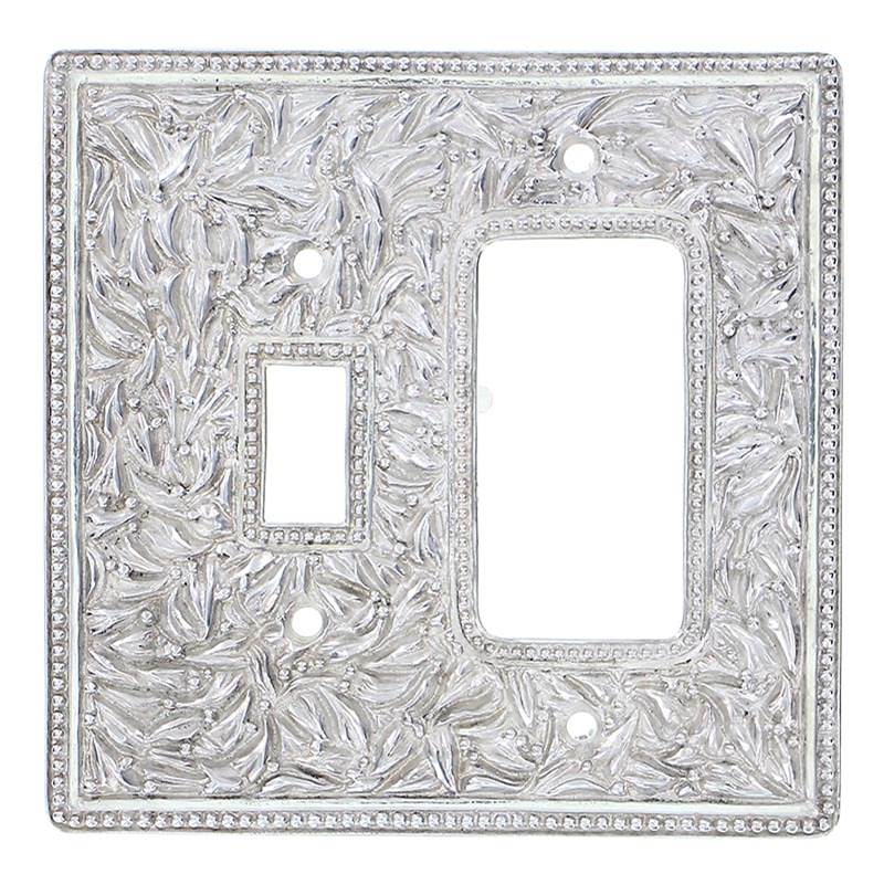 Vicenza Designs San Michele, Wall Plate, Jumbo, Toggle/Dimmer, Polished Nickel
