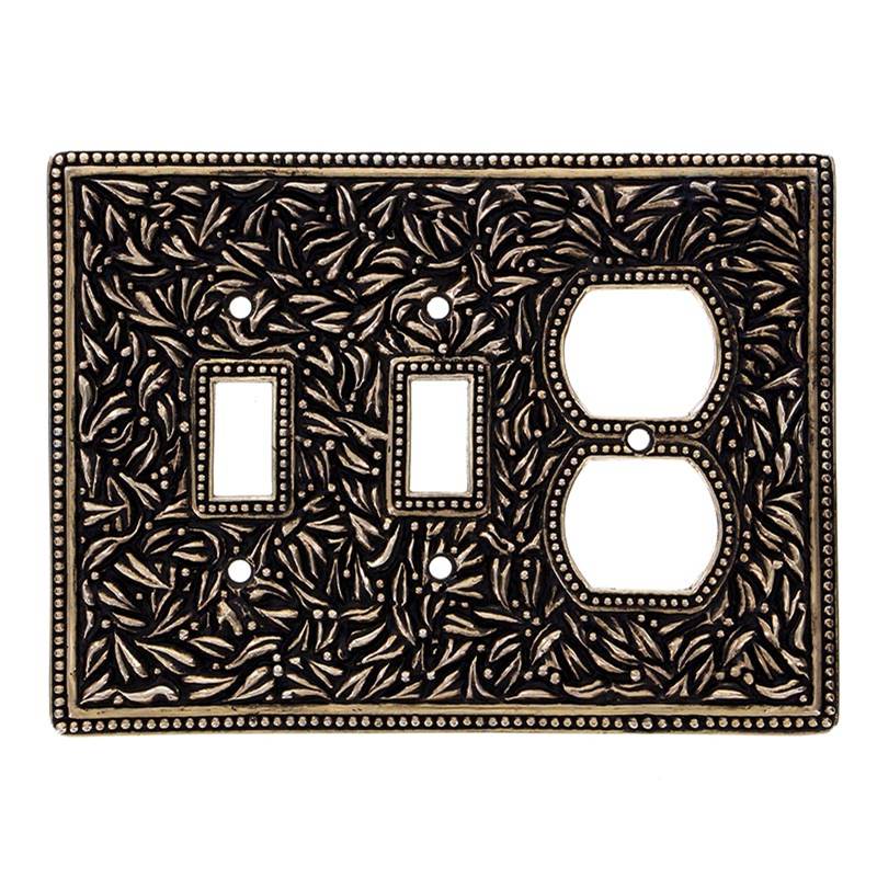 Vicenza Designs San Michele, Wall Plate, Jumbo, Double Toggle/Outlet, Antique Gold