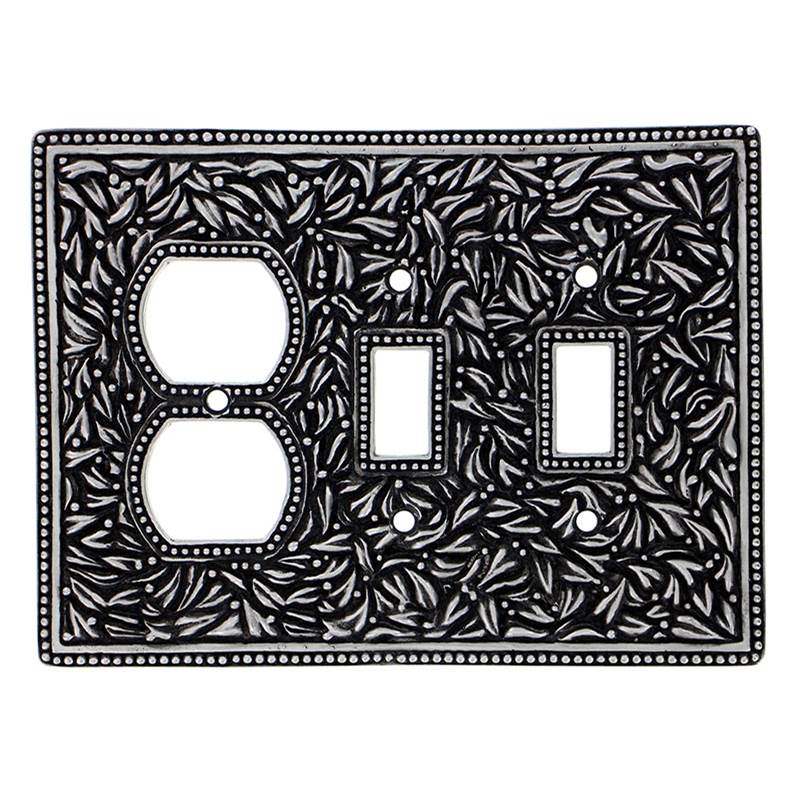 Vicenza Designs San Michele, Wall Plate, Jumbo, Double Toggle/Outlet, Antique Nickel