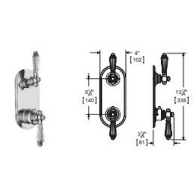 Vissoni 1/2'' Thermostatic Trim w/1-Way Volume Control - Uses TH-9010 valve