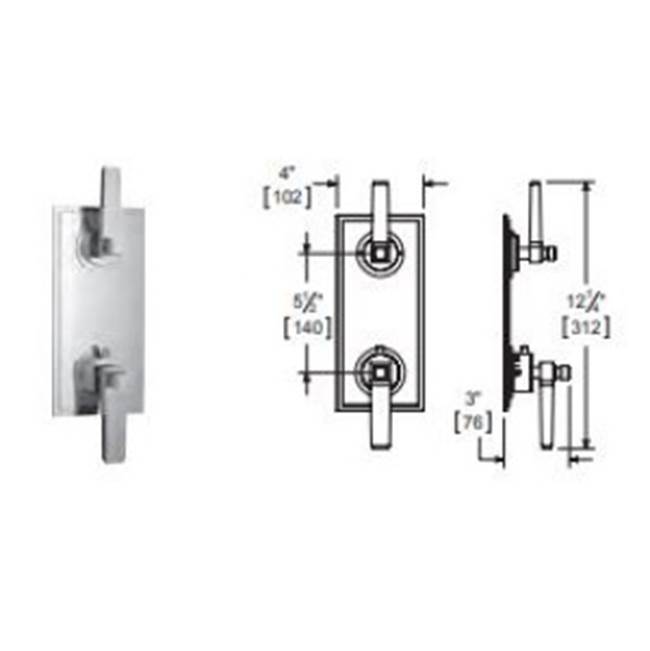 Vissoni 1/2'' Thermostatic Trim w/2-Way Diverter (non-shared) - Uses TH-9210 valve