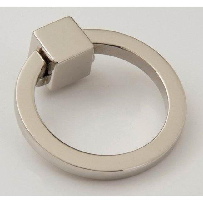 Water Street Brass Hudson 3'' Round Ring Pull - Hammered - Polished Chrome