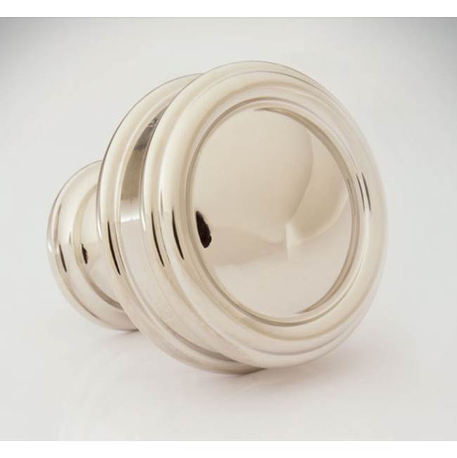 Water Street Brass Port Royal 1-1/4'' Double Band Knob - Hammered - Polished Nickel