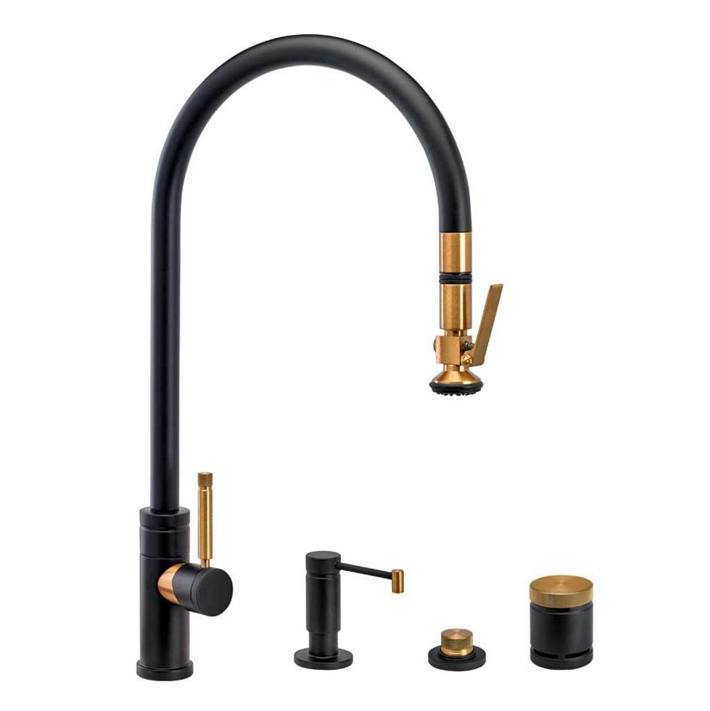 Waterstone Waterstone Industrial Extended Reach PLP Pulldown Faucet - Lever Sprayer - 4pc. Suite