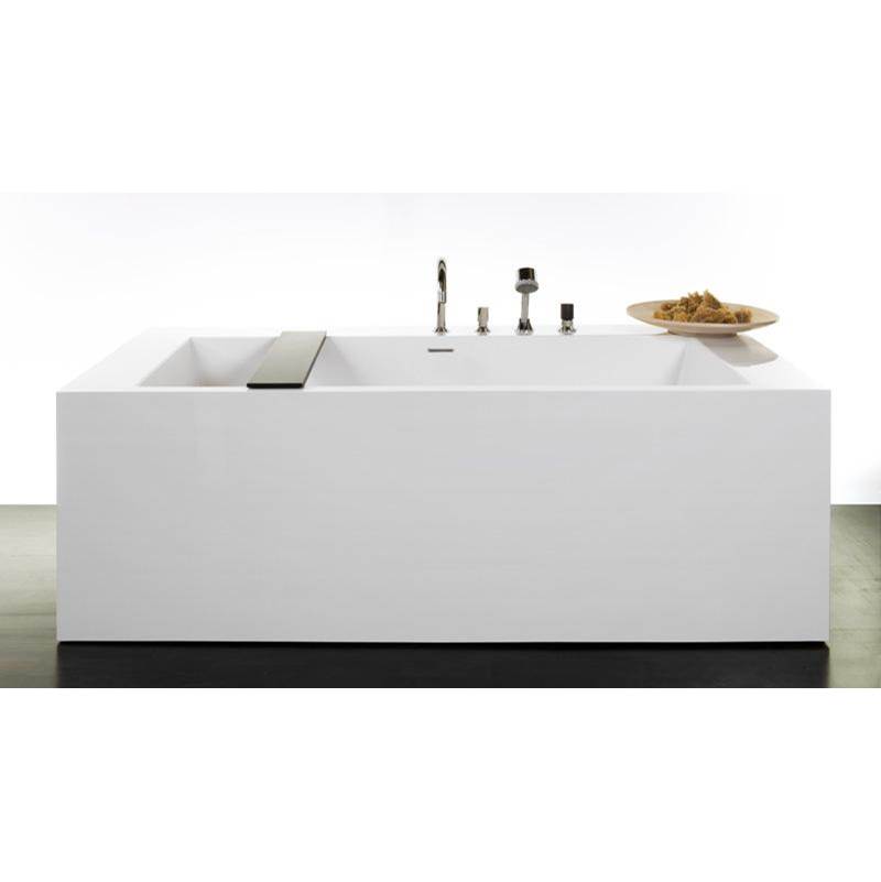 WETSTYLE CUBE BATH 72 X 36 X 24 - 2 WALLS - BUILT IN NT O/F and PC DRAIN - WHITE MATTE