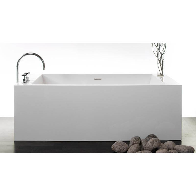 WETSTYLE CUBE BATH 72 X 31 X 24 - 1 WALL - BUILT IN NT O/F and MB DRAIN - COPPER CONN - WHITE MATTE