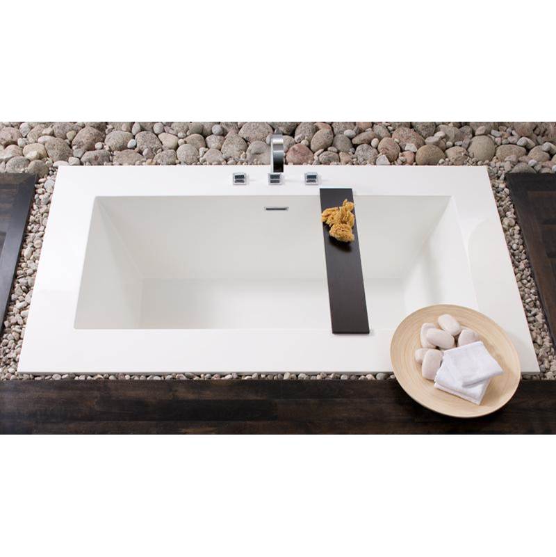 WETSTYLE Cube Bath 72 X 40 X 24 - 1 Wall - Built In Pc O/F & Drain - White Matte