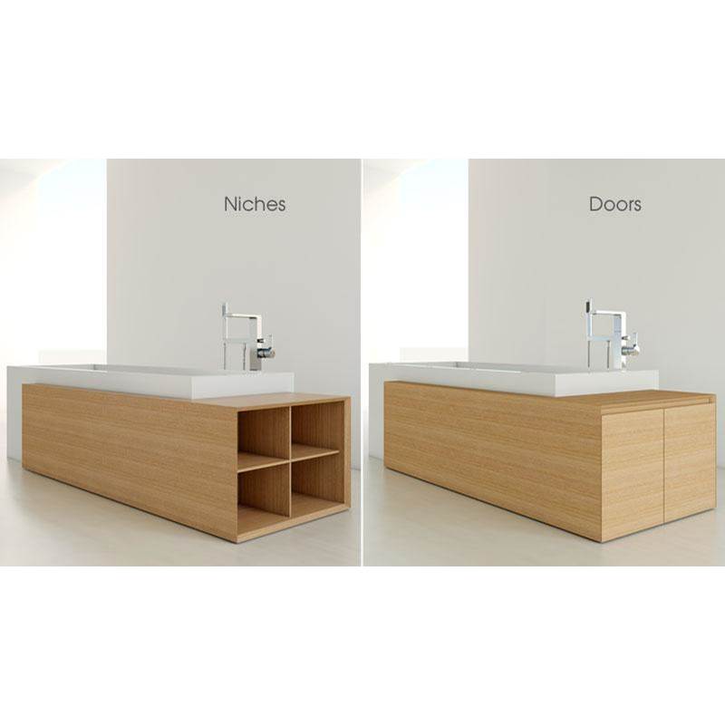 WETSTYLE Furniture ''M'' -  Storage Cube Bath With 4 Niches - Right  - Oak Natural