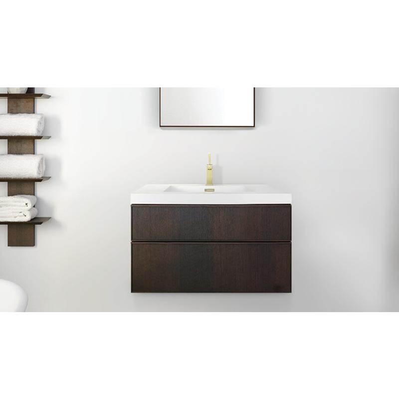 WETSTYLE Furniture Frame Linea Metro Serie - Vanity Wall-Mount 24 X 18 - 2 Drawers, Horse Shoe Drawers - Oak White