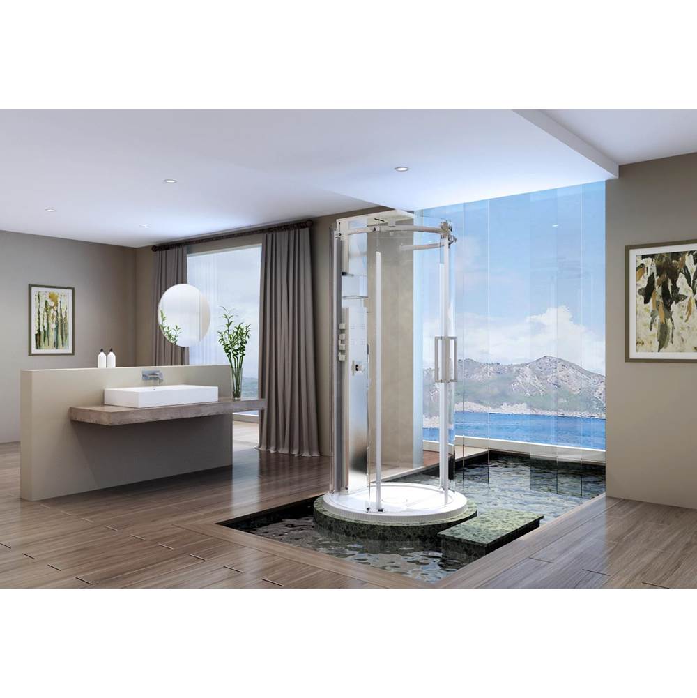 Zitta Piazza 42X42 Chrome Clear Freestanding Shower With Column